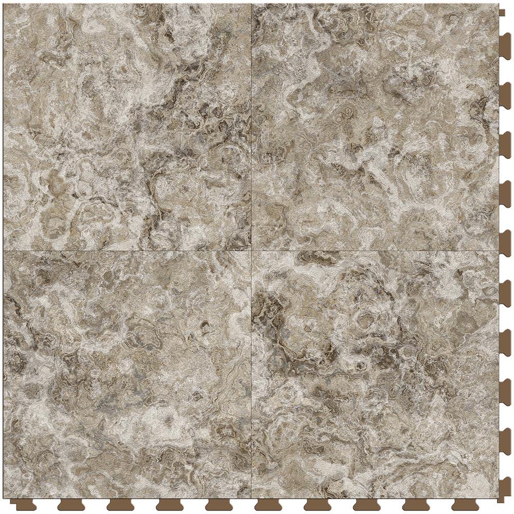 Perfection Floor Tile Breccia Collection Breccia Crema/Satin 20-in x 20-in Water-Resistant Interlocking Luxury Flooring, 16.7-sq ft Carton