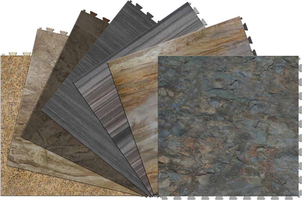 Perfection Floor Tile Stone Creek Collection Petrified Wood/Satin Vinyl Tile Sample