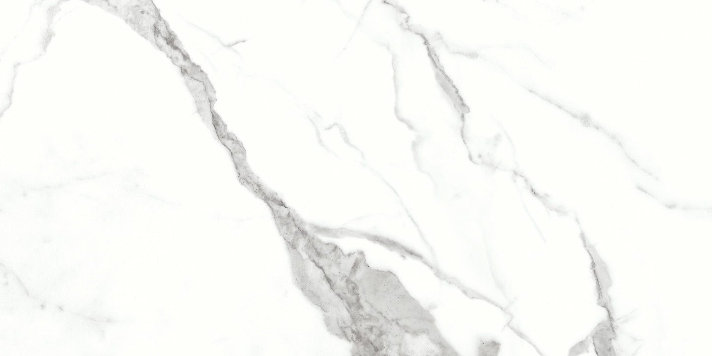 Satori Statuario 12-in x 24-in Polished Porcelain Marble Look Floor and Wall Tile (1.93-sq. ft/ Piece)