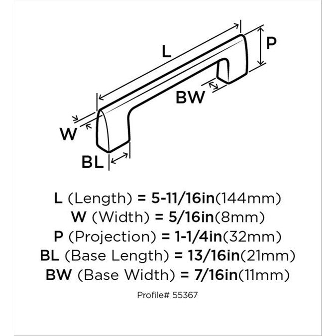 Amerock Riva (76mm) Center to Center Rectangular Bar Drawer Pull