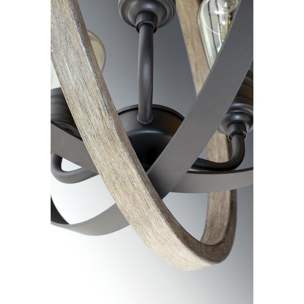Progress Lighting Conestee 3-Light Graphite Coastal Globe Medium Hanging Pendant Light