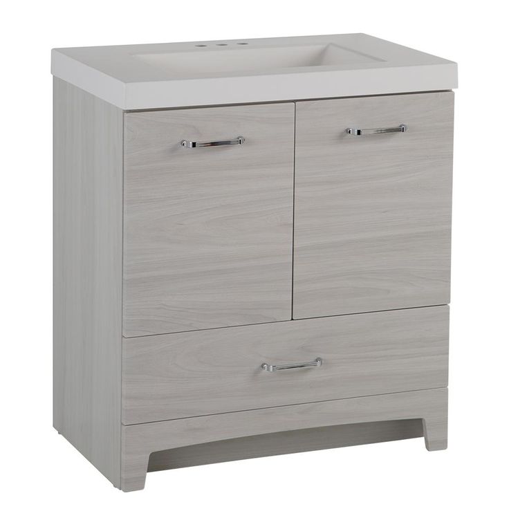 Stancliff 31 in. W x 19 in. D Bathroom Vanity in Elm Sky with Cultured Marble Vanity Top in White with White Sink