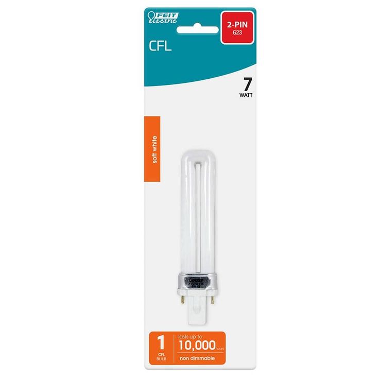 7-Watt Equivalent PL CFLNI Twin Tube 2-Pin G23 Base Soft White (2700K) Compact Fluorescent CFL Light Bulb (1-Bulb)