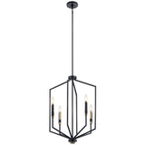 Kichler Armand 4-Light Black Modern/Contemporary Geometric Large Hanging Pendant Light