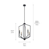 Kichler Armand 4-Light Black Modern/Contemporary Geometric Large Hanging Pendant Light