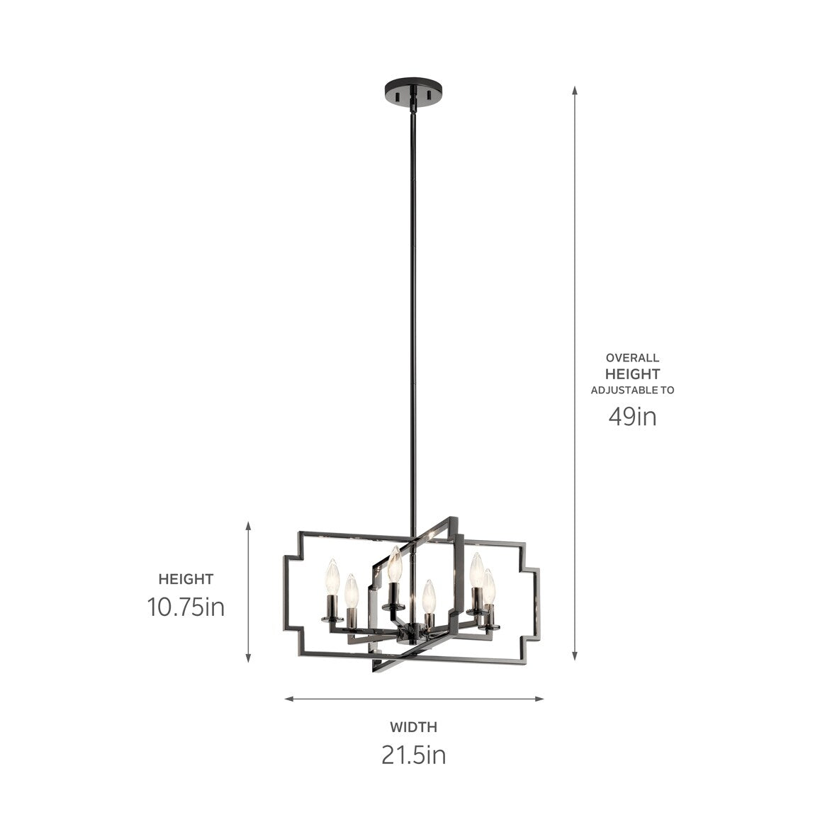 Kichler Downtown Deco 6-Light Chrome Transitional Chandelier