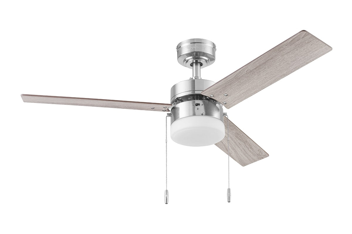 Harbor Breeze Vue 44-in Brushed Nickel LED Indoor Ceiling Fan with Light Kit (3-Blade)