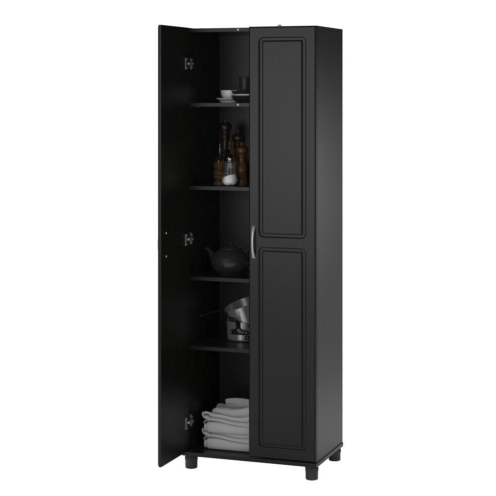 Ameriwood Home Kendall 23.68-in W x 75-in H x 15.37-in D Freestanding Composite Wood Garage Cabinet in Black