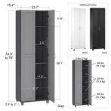 Ameriwood Home Kendall 23.68-in W x 75-in H x 15.37-in D Freestanding Composite Wood Garage Cabinet in Black