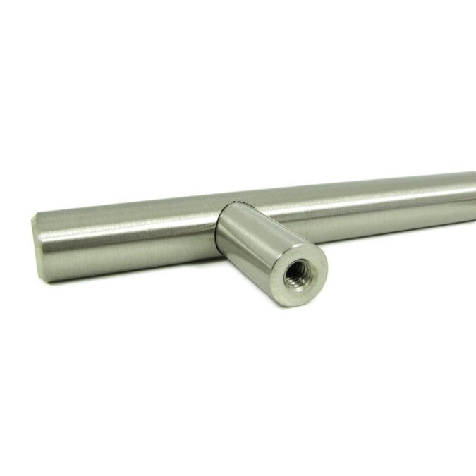 Stone Mill Hardware Modern (76mm) Center to Center Satin Nickel Cylindrical Bar Drawer Pull