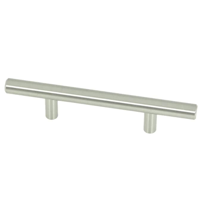 Stone Mill Hardware Modern (76mm) Center to Center Satin Nickel Cylindrical Bar Drawer Pull