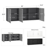 Ameriwood Home Kendall 54-in W x 20.31-in H x 12.43-in D Wall-mounted Composite Wood Garage Cabinet in Gray