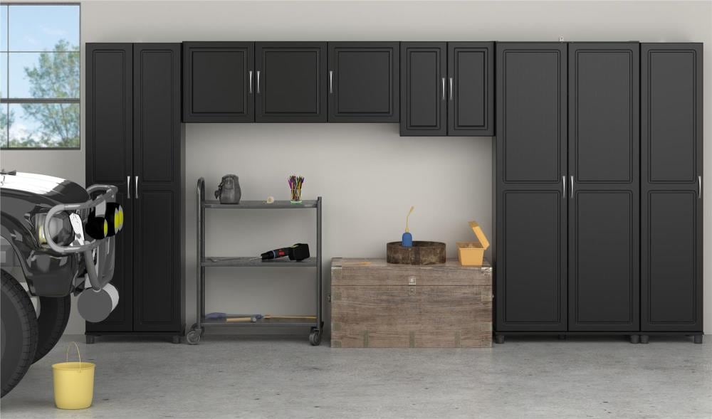 Ameriwood Home Kendall 23.68-in W x 75-in H x 15.37-in D Freestanding Composite Wood Garage Cabinet in Black