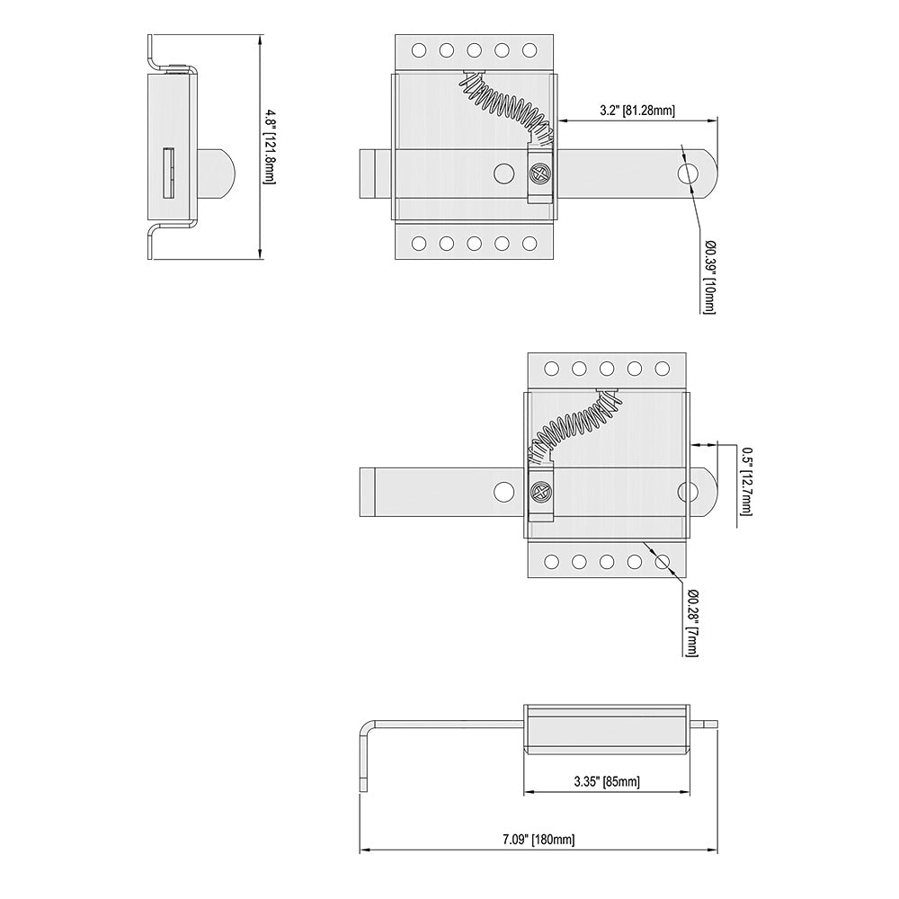 Blue Hawk Zinc Plated Steel Garage Door Bolt Lock, 7-in