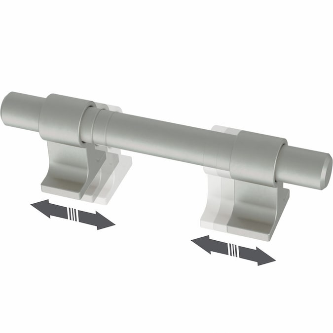 Brainerd Industrial Bar Adjusta-Pull 1-3/8-in to 4-in (35 Mm To 102 mm) Center to Center Satin Nickel (Matte) Adjustable Dual Mount Rectangular Bar Drawer Pull