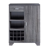 Furniture of America Garrett 31-in x 40-in Gray Rectangle Bar Cabinet