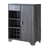 Furniture of America Garrett 31-in x 40-in Gray Rectangle Bar Cabinet