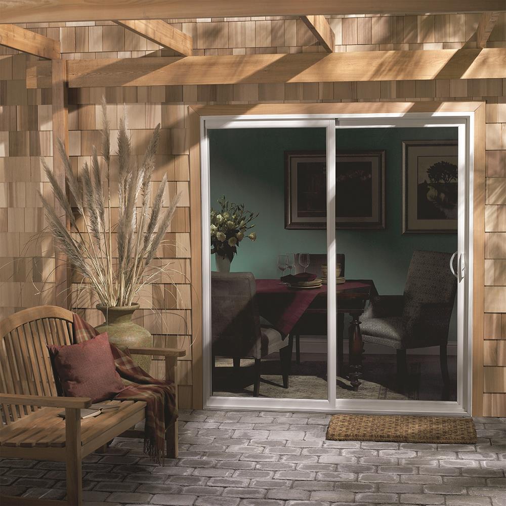 JELD-WEN 60-in x 80-in Vinyl Sliding, Right-hand sliding – installed room view