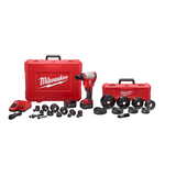 Milwaukee M18 18V FORCE LOGIC 10T Knockout Tool Kit (1/2 in.–4 in.) with Bonus M18 FUEL 1/4 in. Impact Driver & SHOCKWAVE Step Bit Set