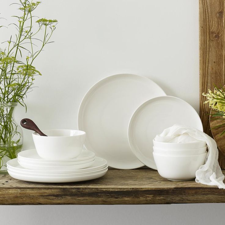 Marc Newson 12-Piece White Bone China Dinnerware Set (Service for 4)