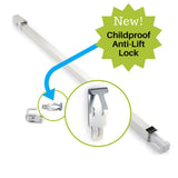 Patio Door Security Bar with Anti-Lift Lock (White) - Super Arbor