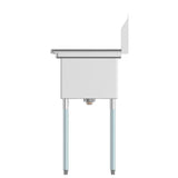45 in. Freestanding Stainless Steel 2-Hole Triple Bowl Commercial Kitchen Sink