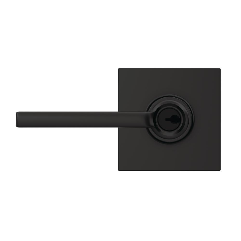 Custom Latitude Matte Black Collins Trim Keyed Entry Door Lever - Super Arbor