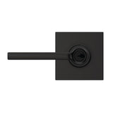 Custom Latitude Matte Black Collins Trim Keyed Entry Door Lever - Super Arbor