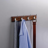 15.85 in. Bark and Satin Nickel Heavy-Duty Coat and Hat Hook Rack