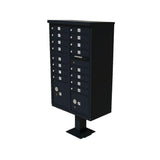 16-Mailboxes 1-Outgoing Mail Compartment 2-Parcel Lockers Pedestal Mount Cluster Box Unit - Super Arbor