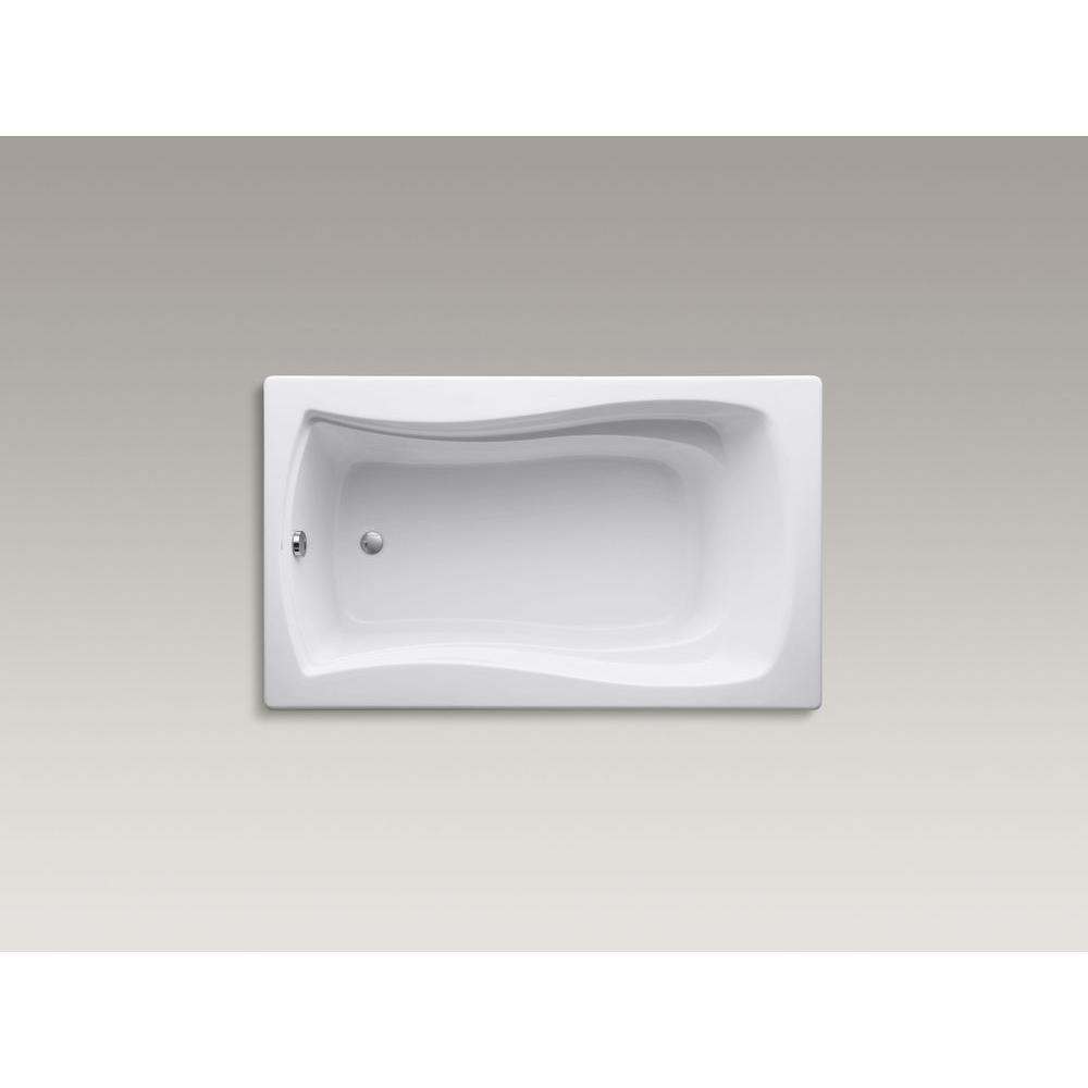 Mariposa 5 ft. Reversible Drain Drop-In Acrylic Bathtub in White - Super Arbor