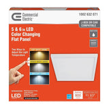 5 or 6 in. J-Box 12 in. W Dimmable White Integrated LED Square Flat Panel Ceiling FlushMount Color Changing CCT (4-Pack)