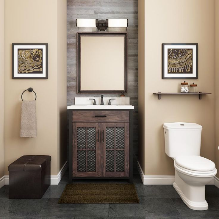 Drysdale 30 in. Wx 34.5 in. H Bath Vanity in Sable with Engineered Stone Vanity Top in Lgt Vein Carrera with White Basin