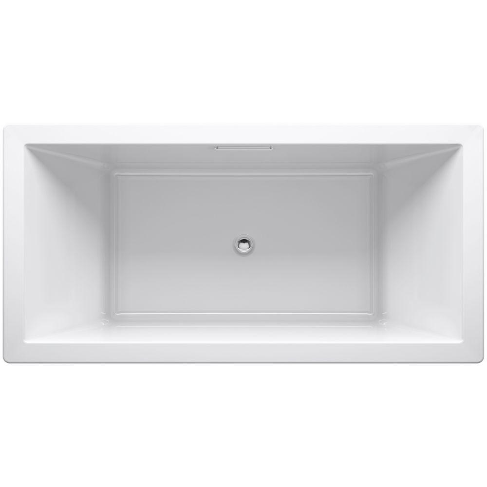 Underscore 6 ft. Acrylic Rectangular Drop-in or Undermount Non-Whirlpool Bathtub in White - Super Arbor