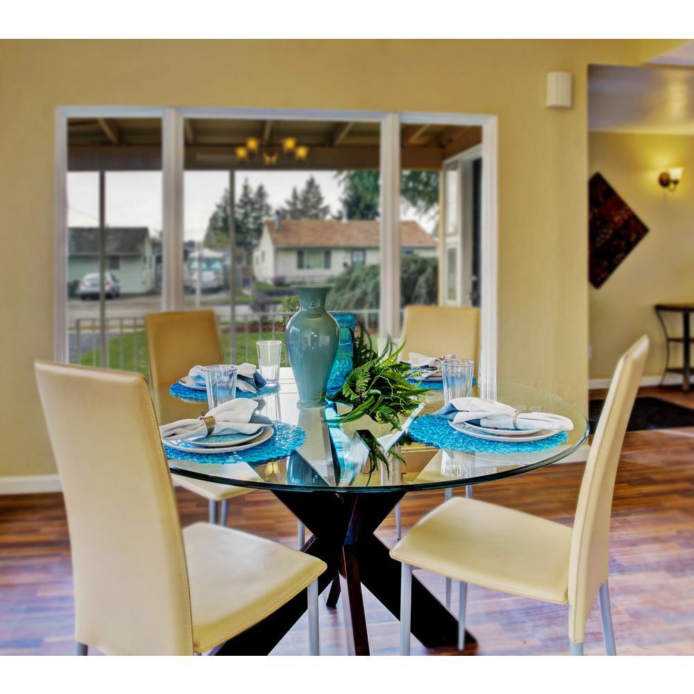 48 in. Clear Round Glass Table Top, 3/4 in. Thickness Tempered Ogee Edge Polished - Super Arbor