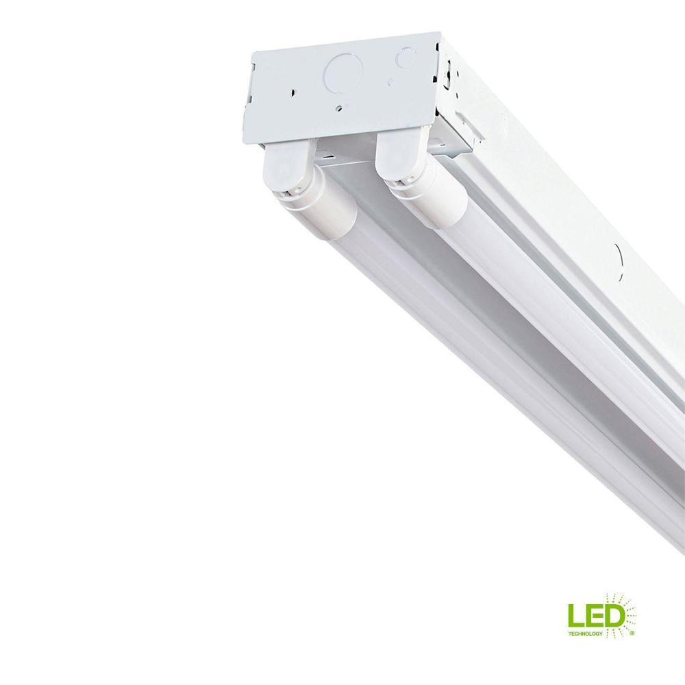 4 ft. 2-Light T8 Industrial LED White Strip Light with 1800 Lumen DLC Flex Tubes 3500K - Super Arbor