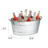 Galvanized Gray Beverage Tub with Handles