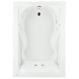 Cadet 60 in. x 42 in. Reversible Drain EverClean Whirlpool Tub in White