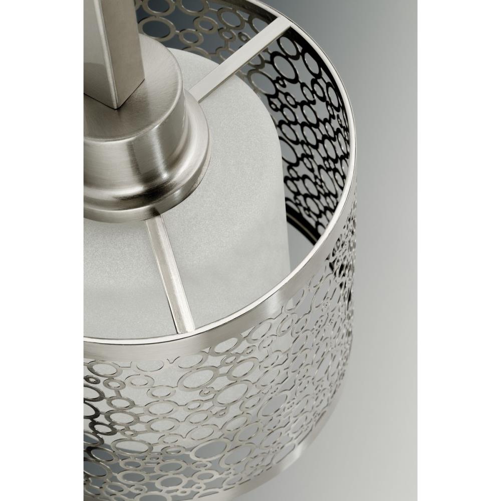 Progress Lighting Mingle 4-Light Brushed Nickel Transitional Etched Glass Cylinder Medium Hanging Pendant Light