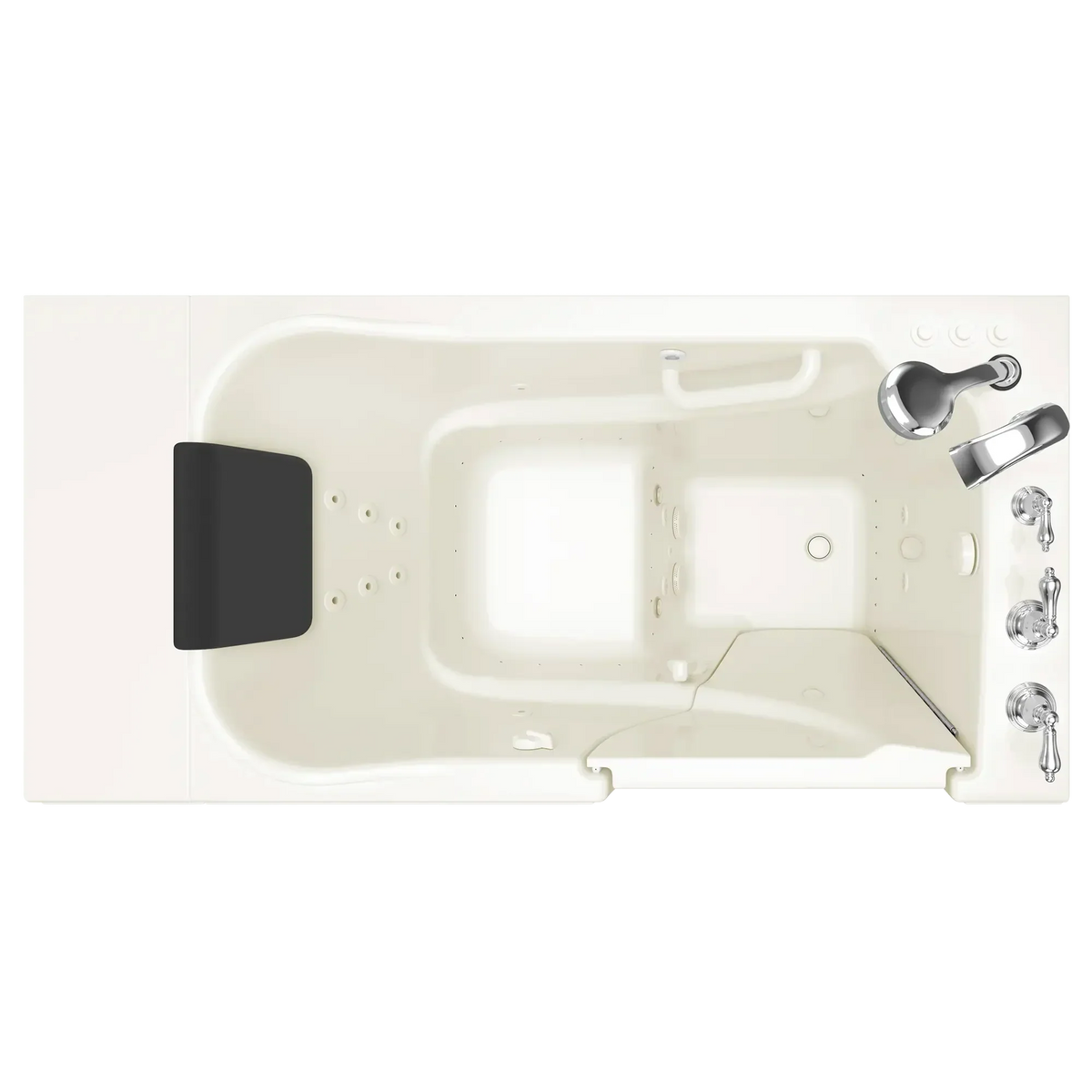 American Standard Gelcoat Premium 52 in. Right-Hand Walk-In Whirlpool & Air Bathtub in Linen