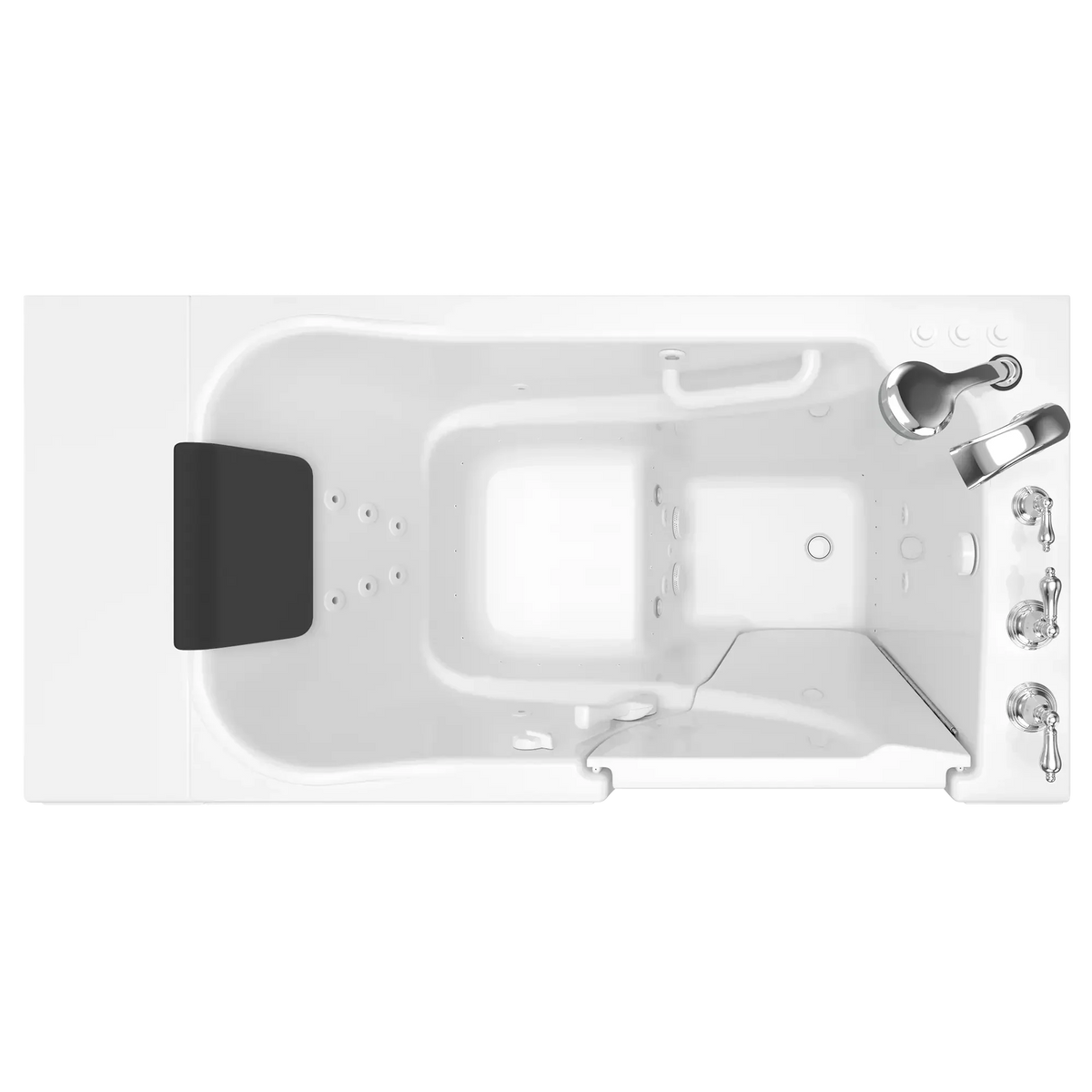 American Standard Gelcoat Premium 52 in. Right-Hand Walk-In Whirlpool & Air Bathtub in Linen