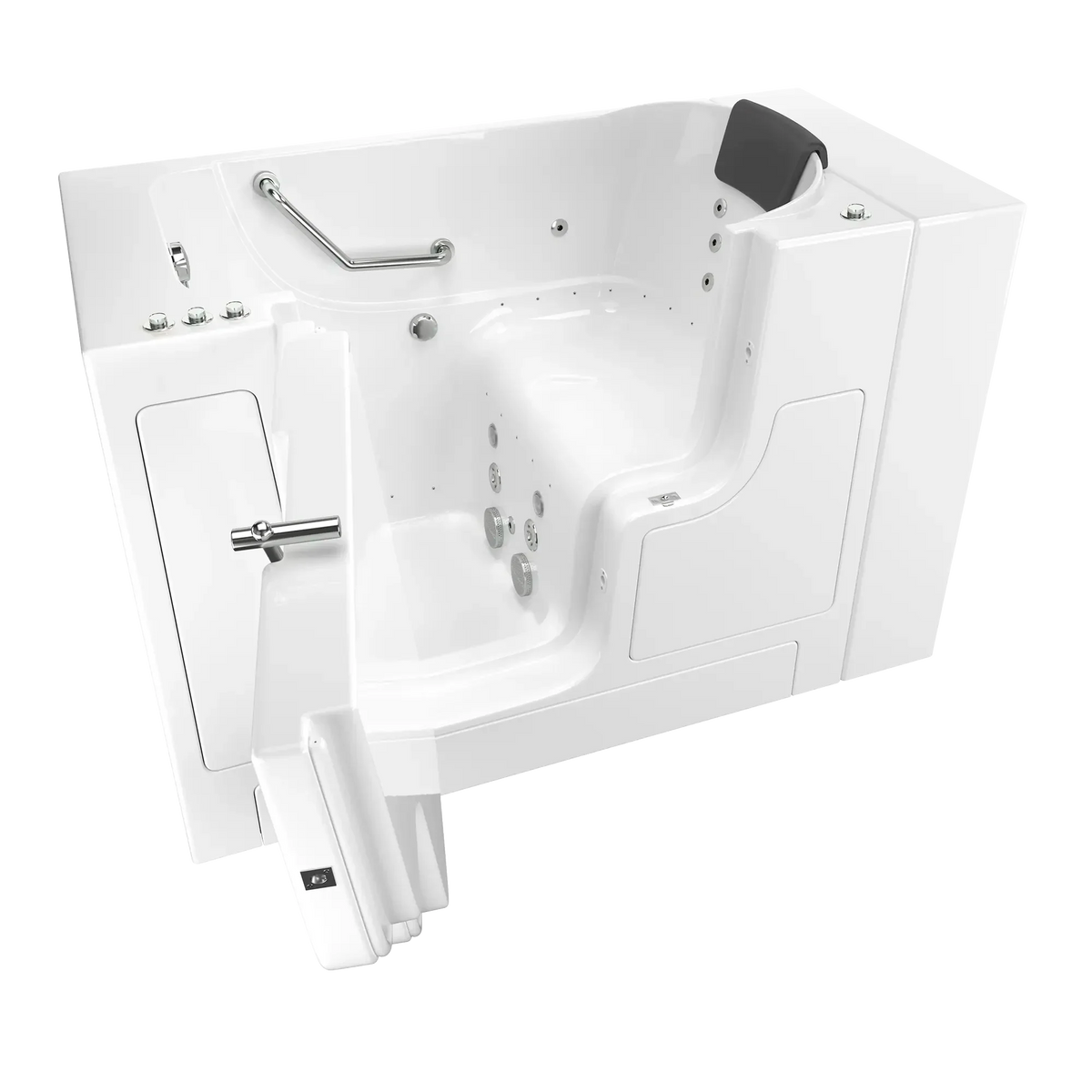 American Standard Gelcoat Premium 52 in. Left-Hand Walk-In Whirlpool and Air Bathtub in White