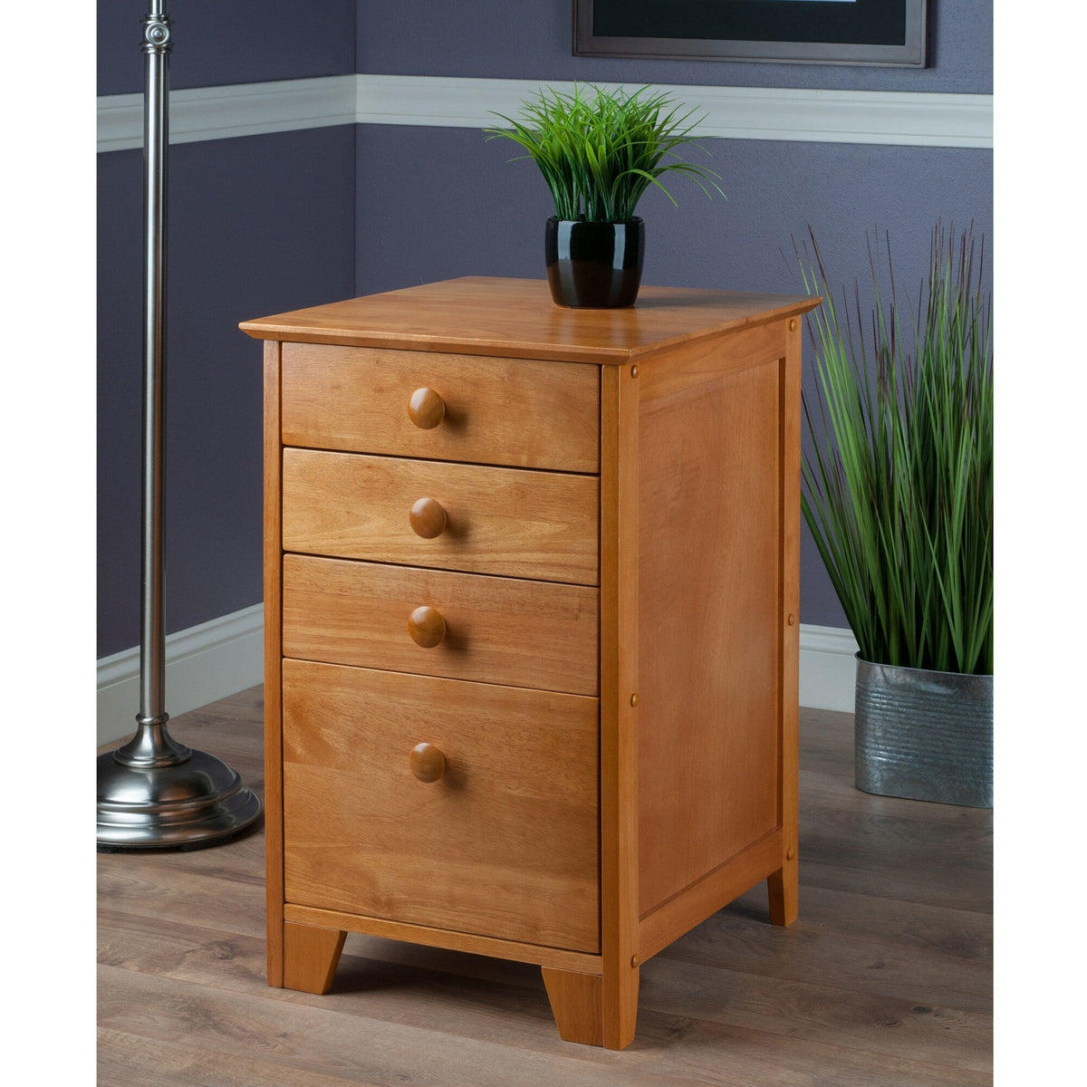Winsome Wood Studio Honey 4-Drawer 18.27-in File Cabinet