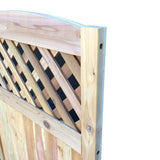 3.5 ft. H W x 6 ft. H H Western Red Cedar Arch Top Diagonal Lattice Fence Gate - Super Arbor