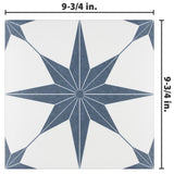 Merola Tile Stella Azul 9-3/4 in. x 9-3/4 in. Porcelain Floor and Wall Tile (10.88 sq. ft./Case)