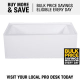 Aqua Eden Jenny 54 in. Acrylic Left-Hand Drain Rectangular Alcove Bathtub in White - Super Arbor