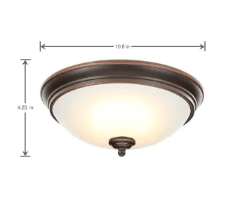 Project Source 11-in Painted Oil-Rubbed Bronze Traditional Flush Mount Light - Super Arbor