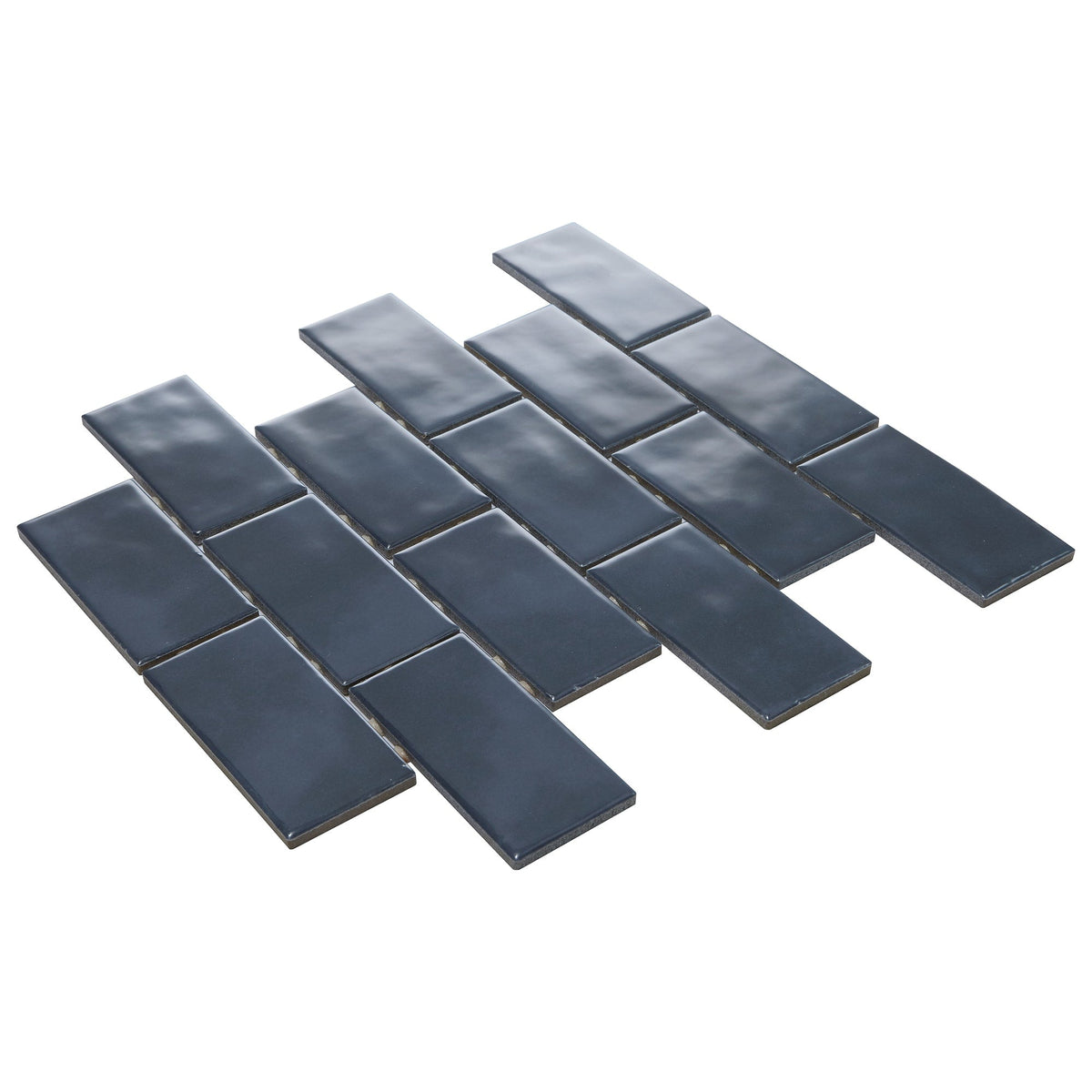 American Olean Union View Suede Blue 12-in x 12-in Glossy Ceramic Brick/Mosaic Wall Tile, 0.83-sq ft per Piece