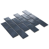 American Olean Union View Suede Blue 12-in x 12-in Glossy Ceramic Brick/Mosaic Wall Tile, 0.83-sq ft per Piece