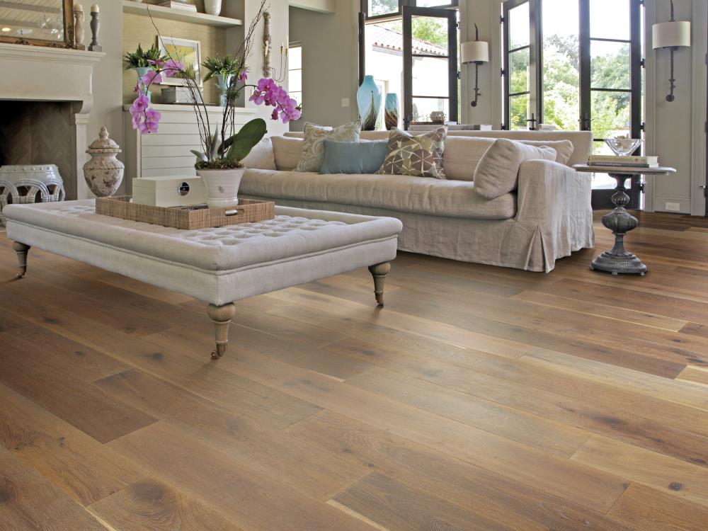 Shaw Oak Sorrel hardwood flooring — installed room view